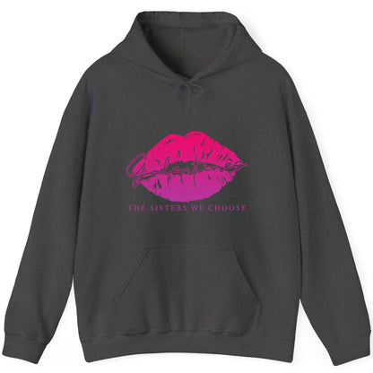 Galentines the Sisters We Choose galentine's day Hoodie Dark Heather product mockup