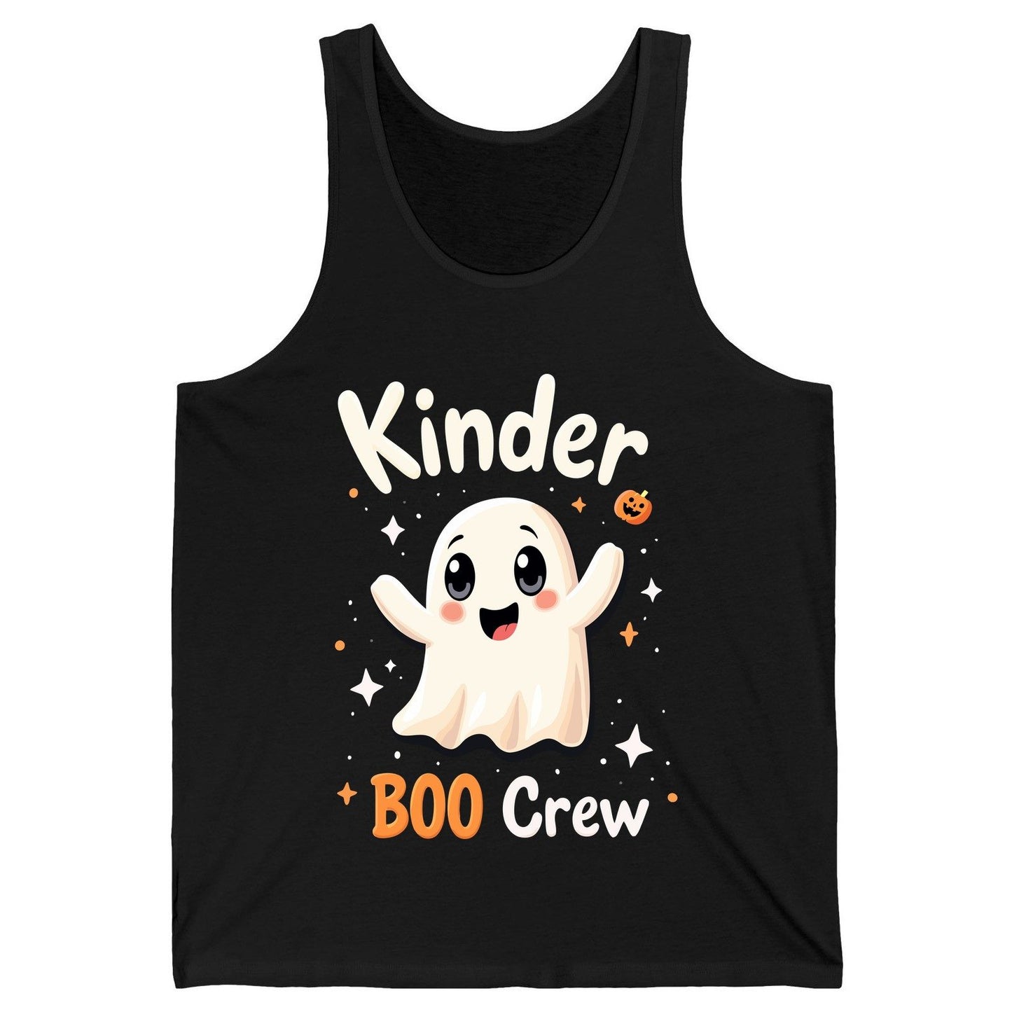 Kinder Boo Crew cute ghost Tank Top Black product mockup