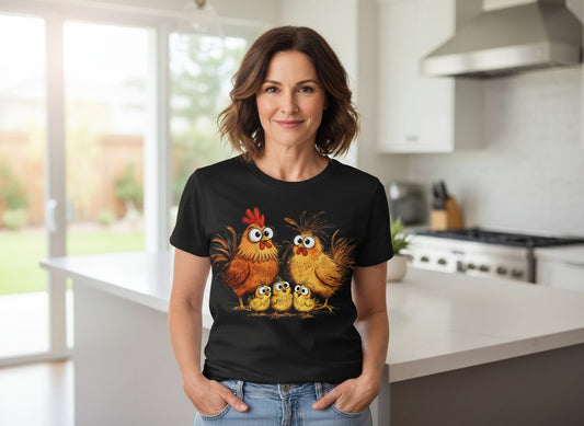 Funny Chicken Family chicken family T-Shirt Black lifestyle mockup