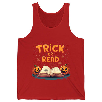 Trick or Read Halloween Tank Top Red product mockup