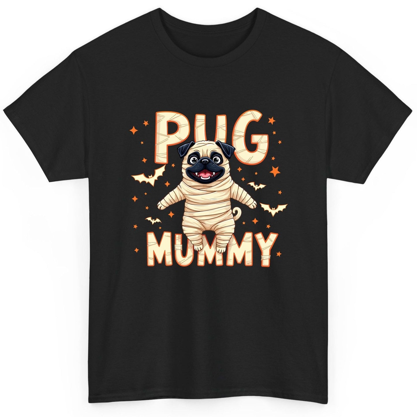 Pug Mummy pug T-Shirt Black product mockup