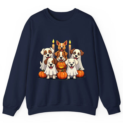 Cute Ghost Dogs Halloween Halloween dogs Sweatshirt Navy product mockup