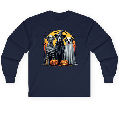 Halloween Dogs in Costumes Halloween dogs Long Sleeve Tee Navy product mockup