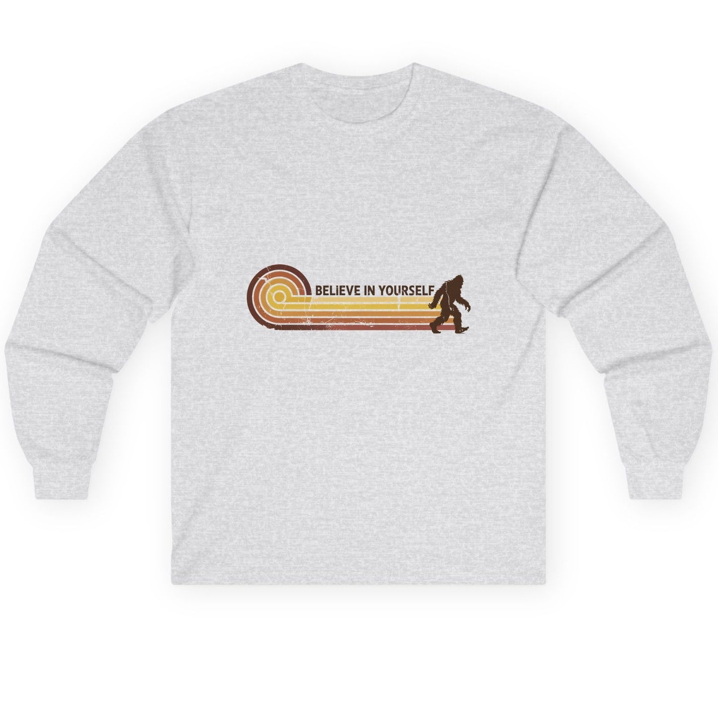 Believe in Yourself bigfoot Long Sleeve Tee Ash product mockup