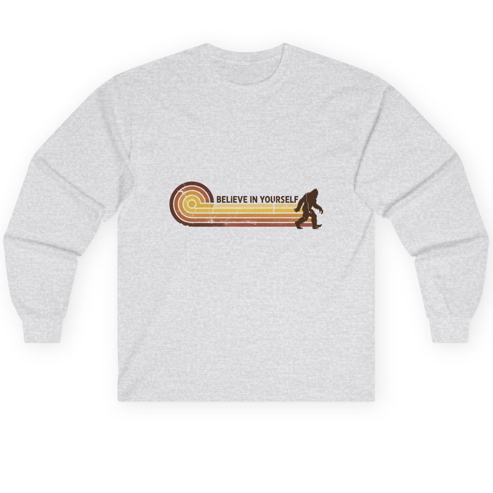 Believe in Yourself bigfoot Long Sleeve Tee Ash product mockup