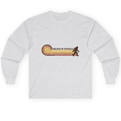 Believe in Yourself bigfoot Long Sleeve Tee Ash product mockup