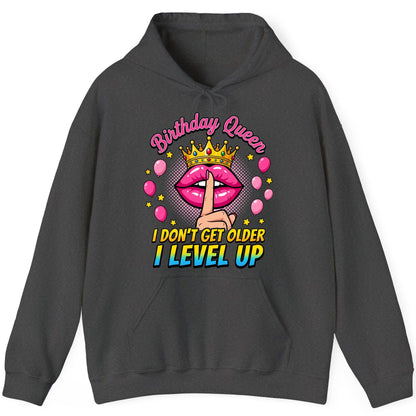 Birthday Queen I Don't Get Older I Level Up gamer birthday Hoodie Dark Heather product mockup