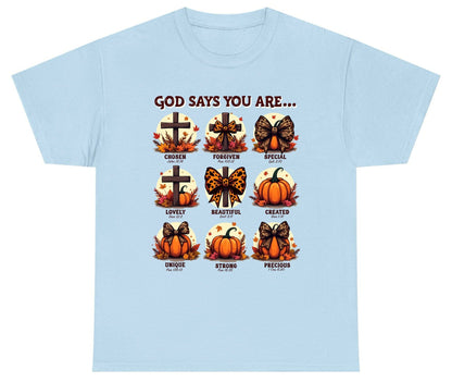God Says You Are Chosen John 15 16, Forgiven Psa 103 12, Special Eph 2 10, Lovely Dan 12 3, Beautiful Eccl 3 11, Created Gen