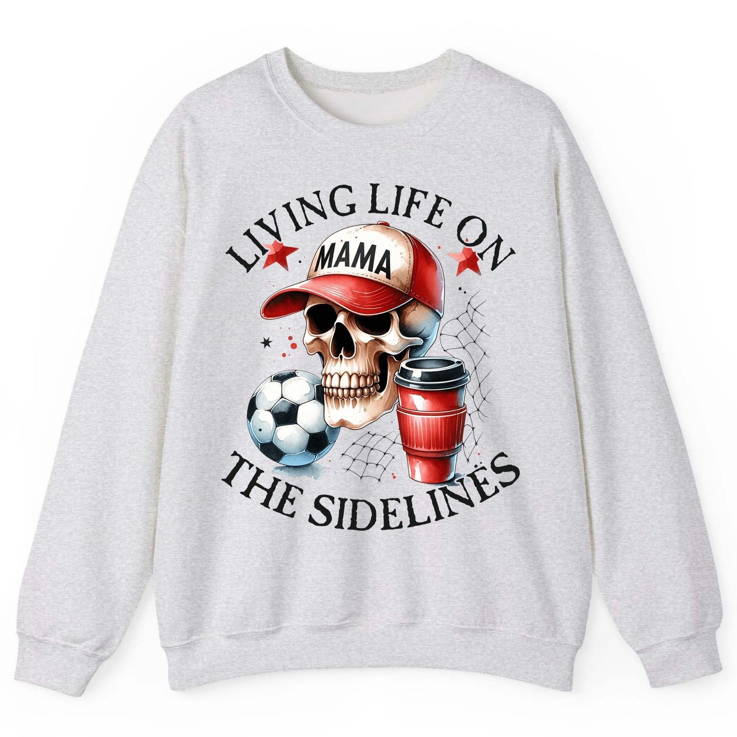 Living Life on the Sidelines soccer mom Sweatshirt Ash product mockup