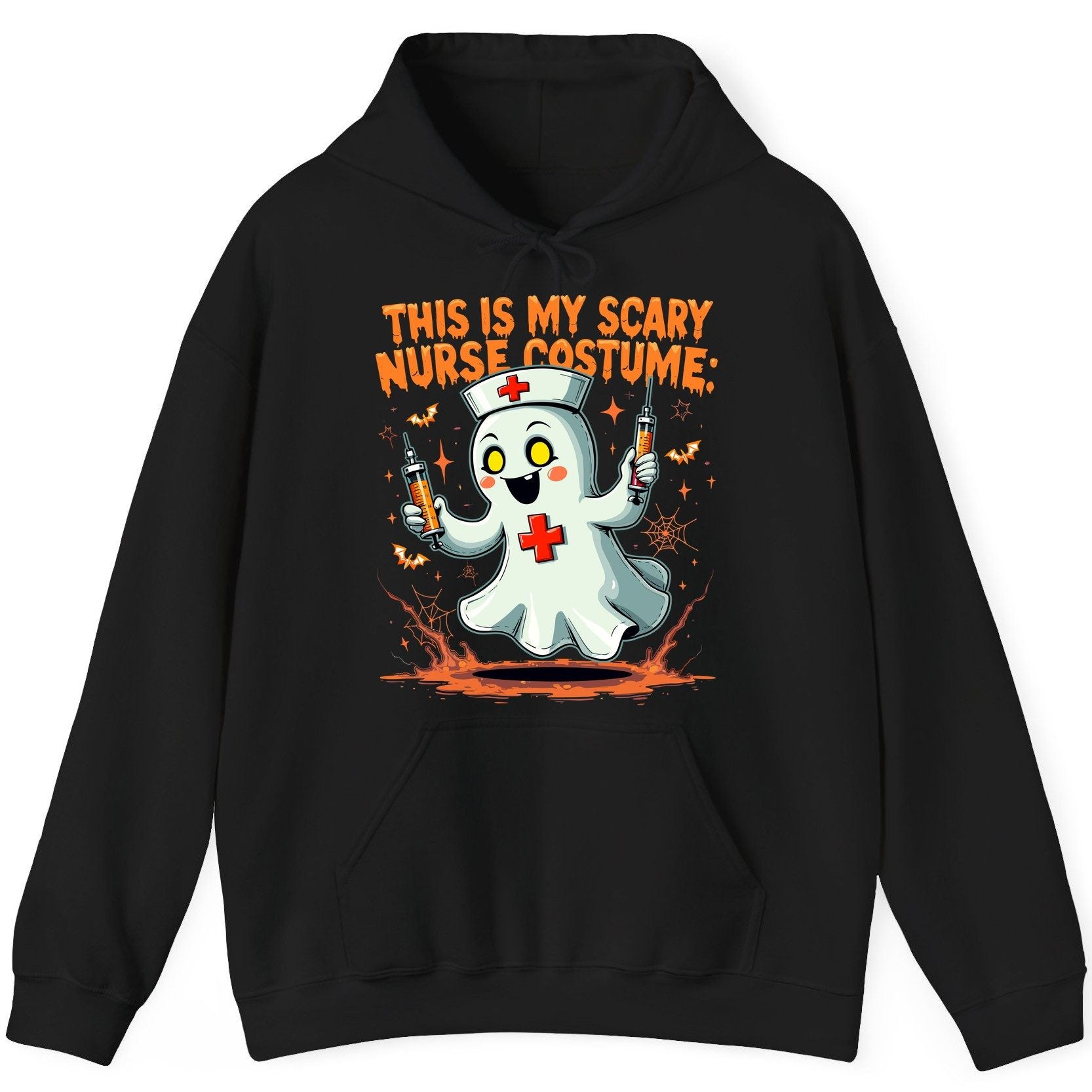 This Is My Scary Nurse Costume ghost nurse Hoodie Black product mockup