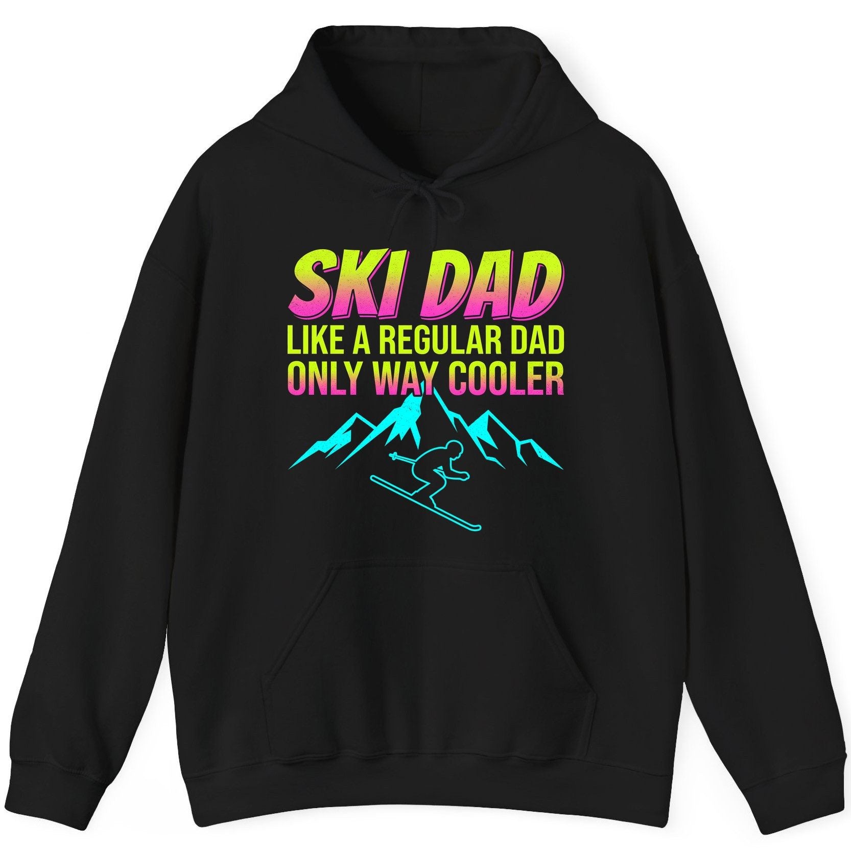 Ski Dad Like a Regular Dad Only Way Cooler skiing Hoodie Black product mockup