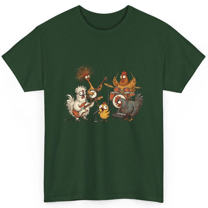 Chicken Rock Band chicken rock band T-Shirt Forest Green product mockup