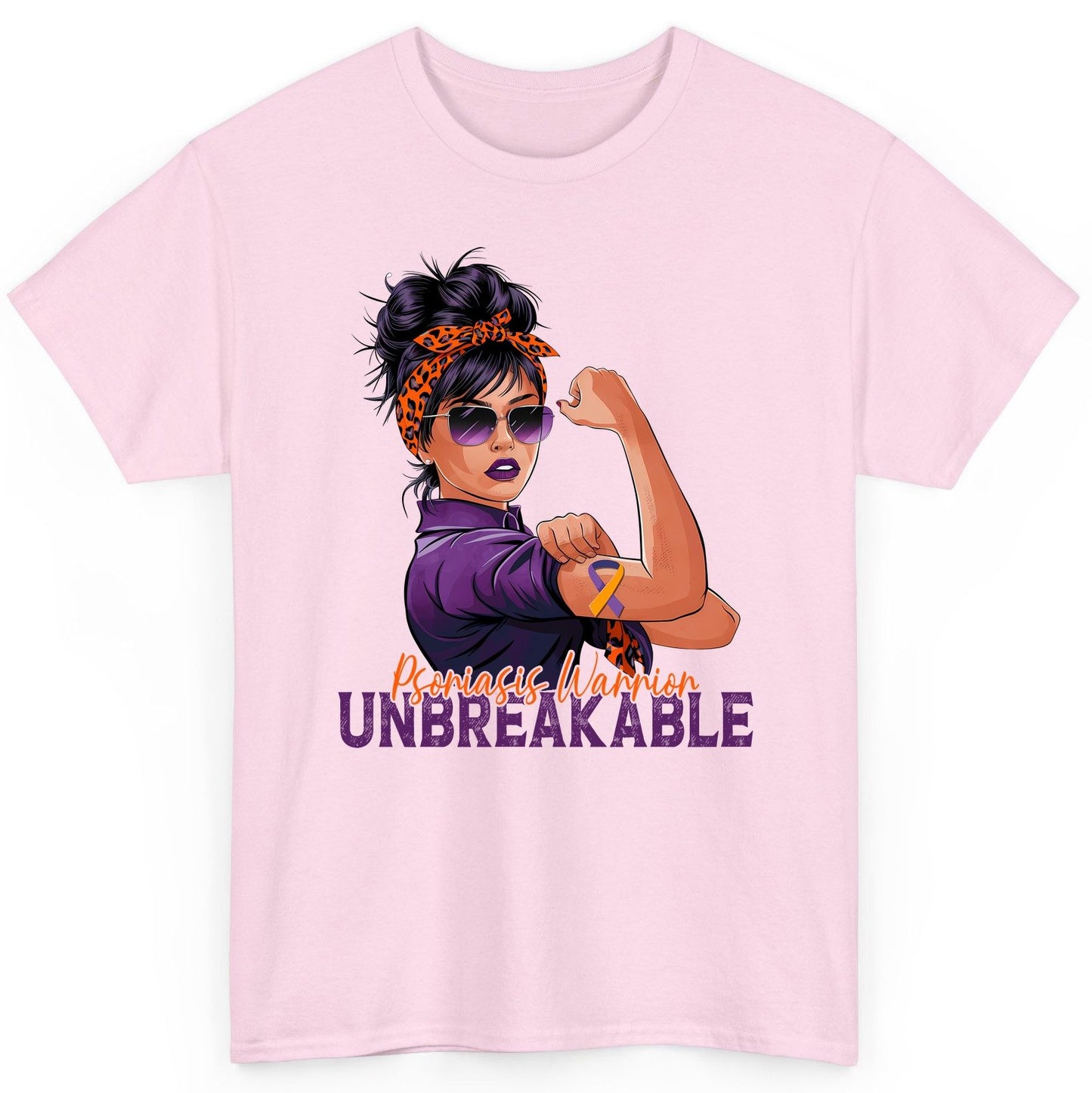 Psoriasis Warrior Unbreakable psoriasis awareness T-Shirt Light Pink product mockup