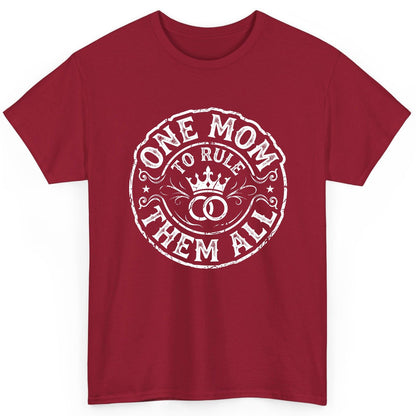 One Mom to Rule Them All Funny Moms T-Shirt - product mockup - Cardinal Red