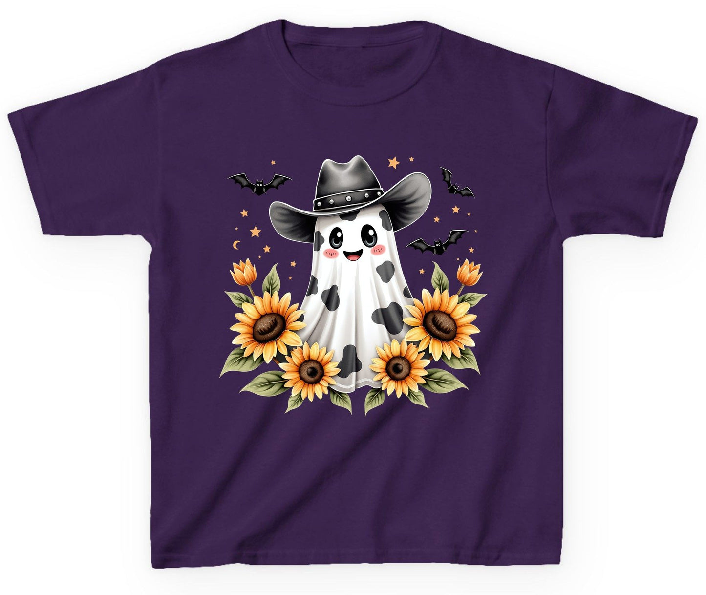 Cowboy Ghost Sunflowers cowboy ghost Youth T-Shirt Purple product mockup