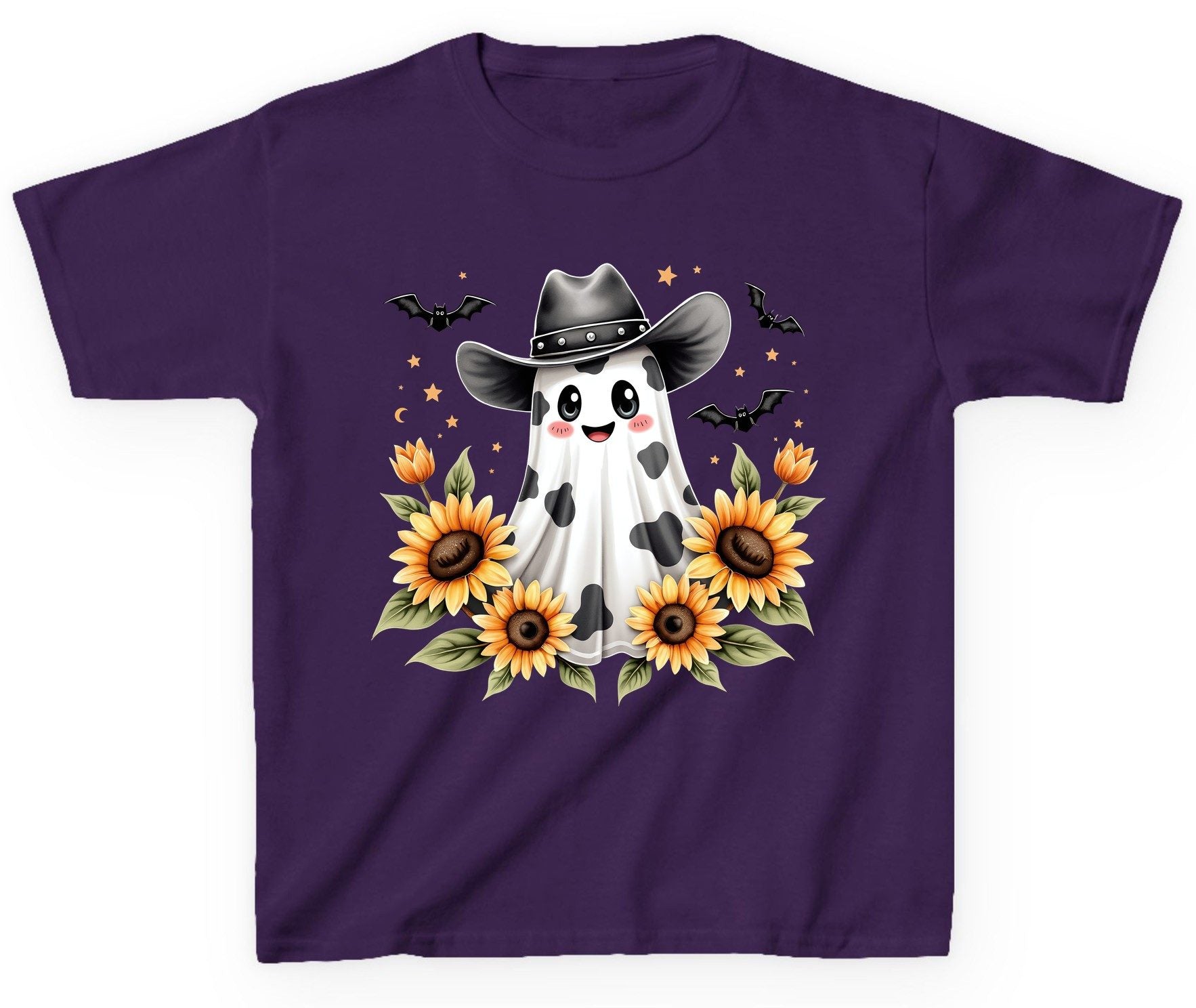 Cowboy Ghost Sunflowers cowboy ghost Youth T-Shirt Purple product mockup