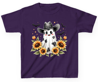 Cowboy Ghost Sunflowers cowboy ghost Youth T-Shirt Purple product mockup