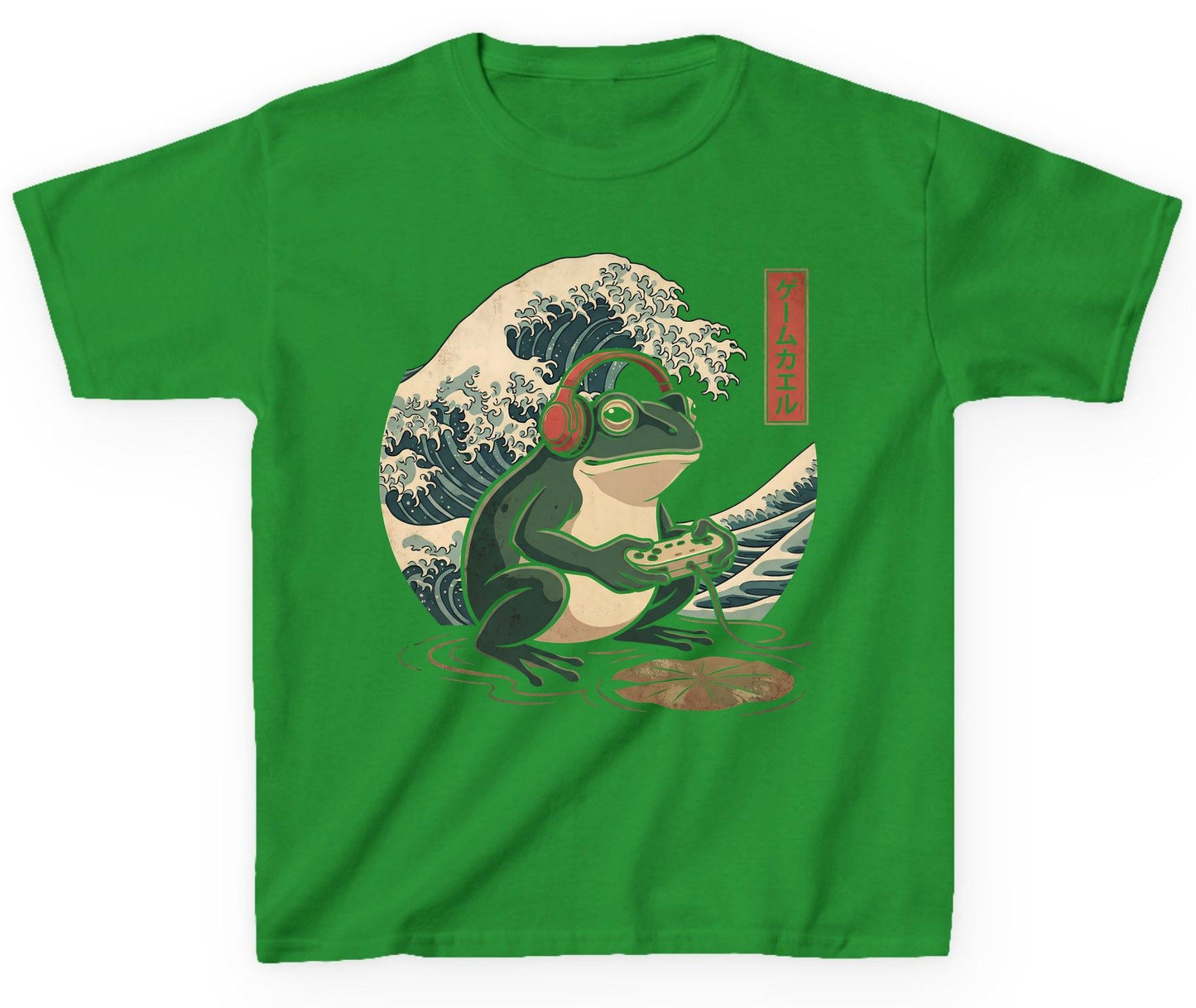 ゲームカエル gamer frog Youth T-Shirt Irish Green product mockup