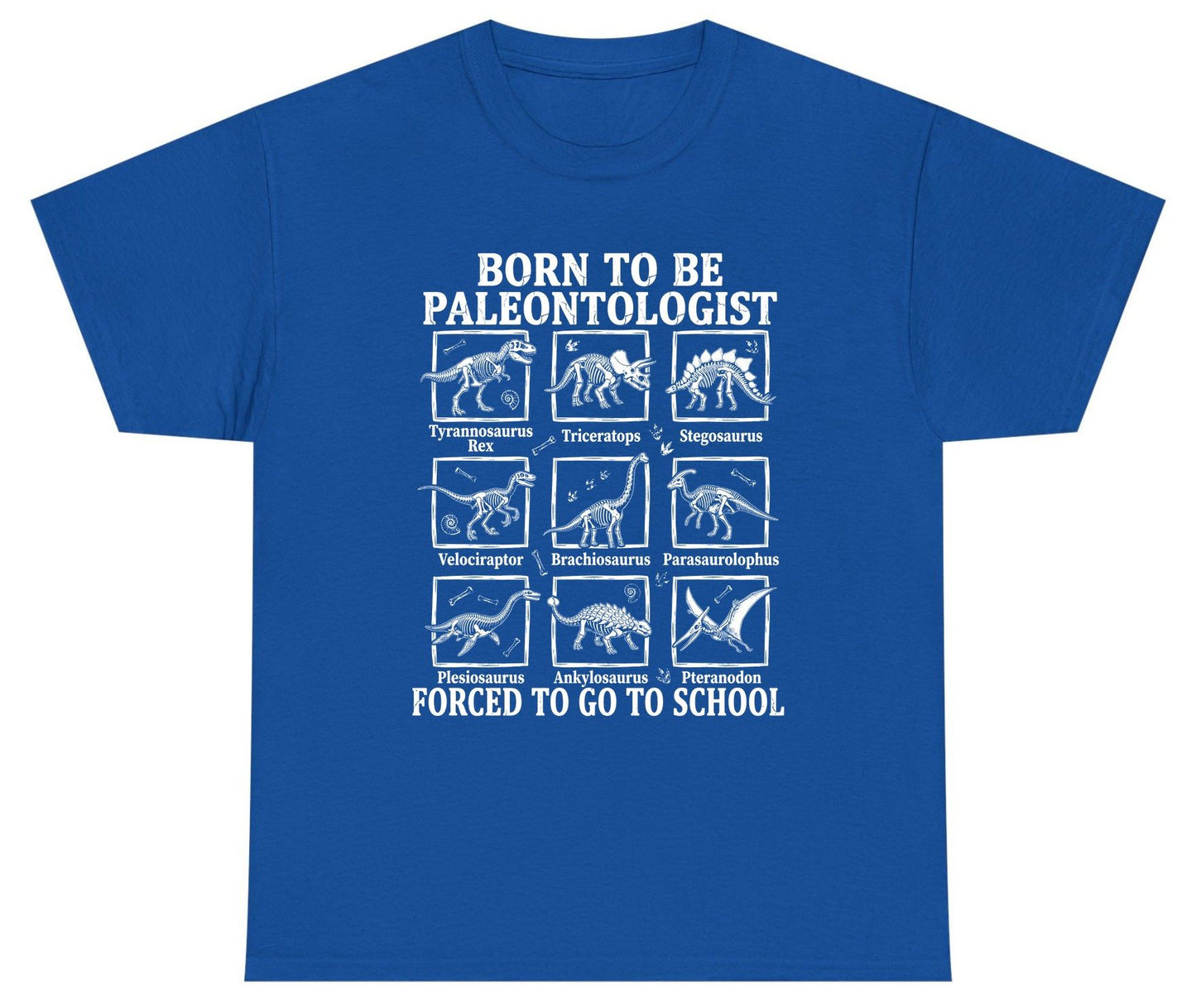 Born to Be Paleontologist Forced to Go to School dinosaurs Youth T-Shirt Royal product mockup