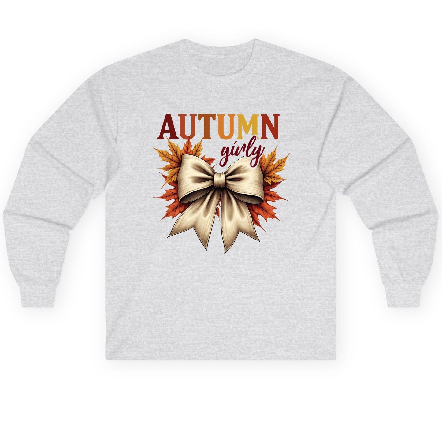 Autumn Girly autumn Long Sleeve Tee Ash product mockup