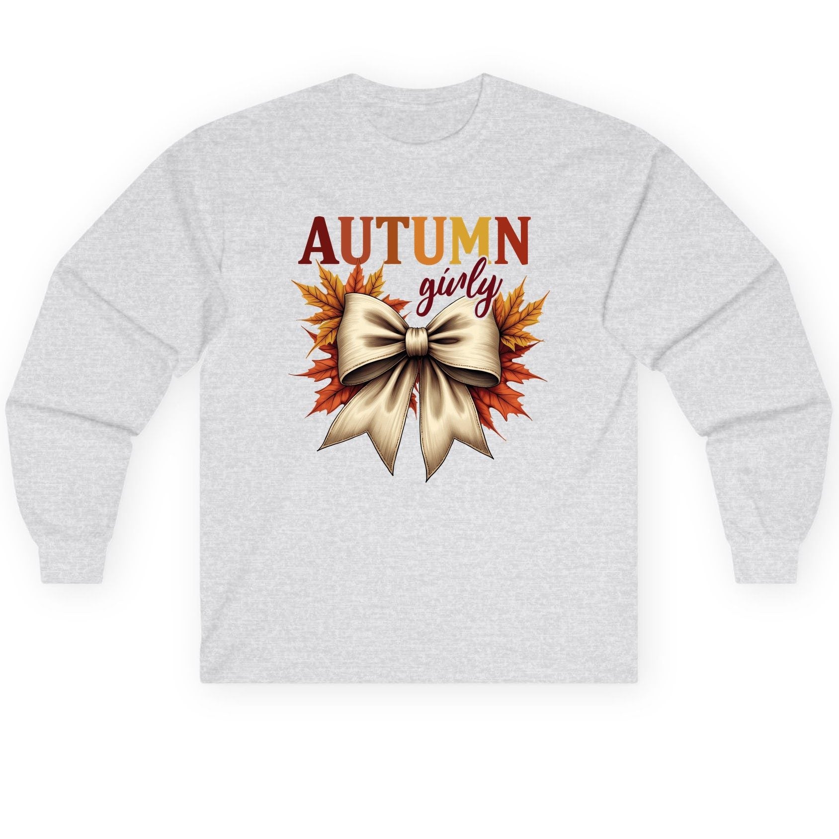 Autumn Girly autumn Long Sleeve Tee Ash product mockup