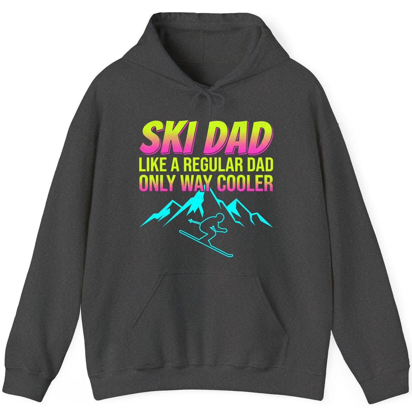Ski Dad Like a Regular Dad Only Way Cooler skiing Hoodie Dark Heather product mockup
