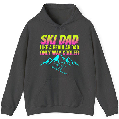 Ski Dad Like a Regular Dad Only Way Cooler skiing Hoodie Dark Heather product mockup