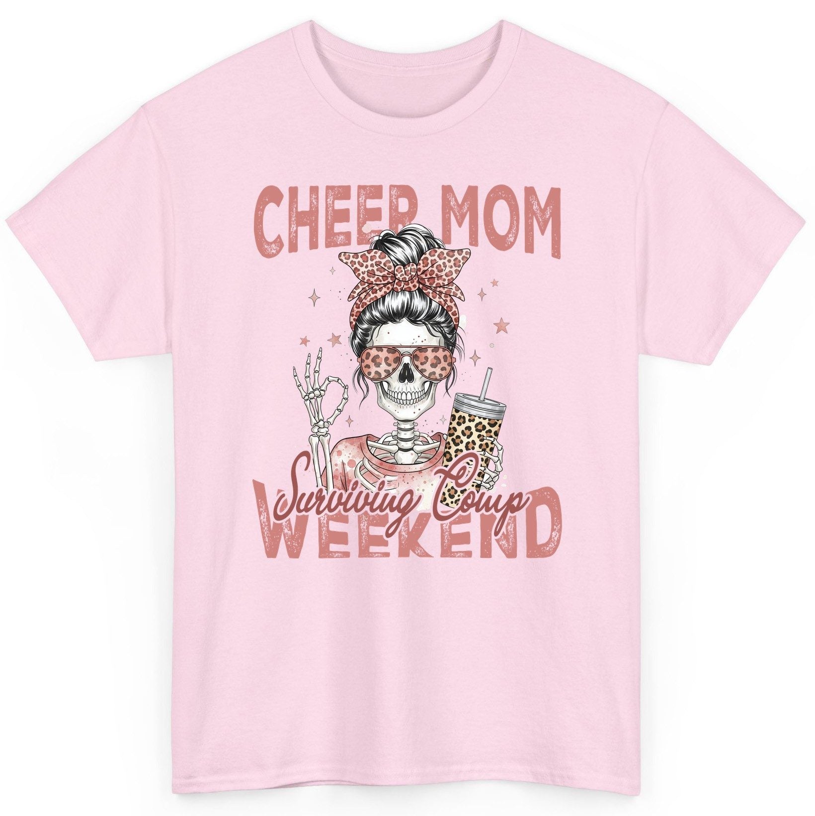 Cheer Mom Surviving Comp Weekend cheer mom T-Shirt Light Pink product mockup