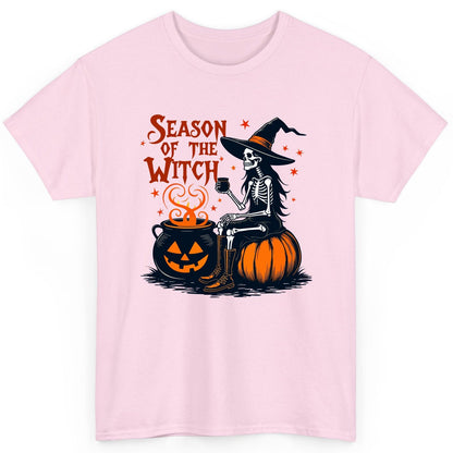 Season of the Witch skeleton witch T-Shirt Light Pink product mockup