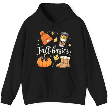Fall Basics autumn essentials Hoodie Black product mockup