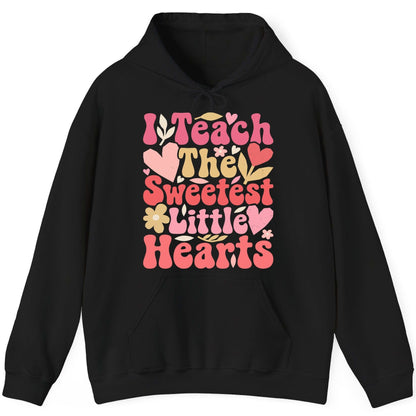 I Teach the Sweetest Little Hearts teaching Hoodie Black product mockup