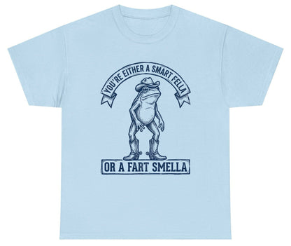You're Either a Smart Fella or a Fart Smella cowboy frog Youth T-Shirt Light Blue product mockup