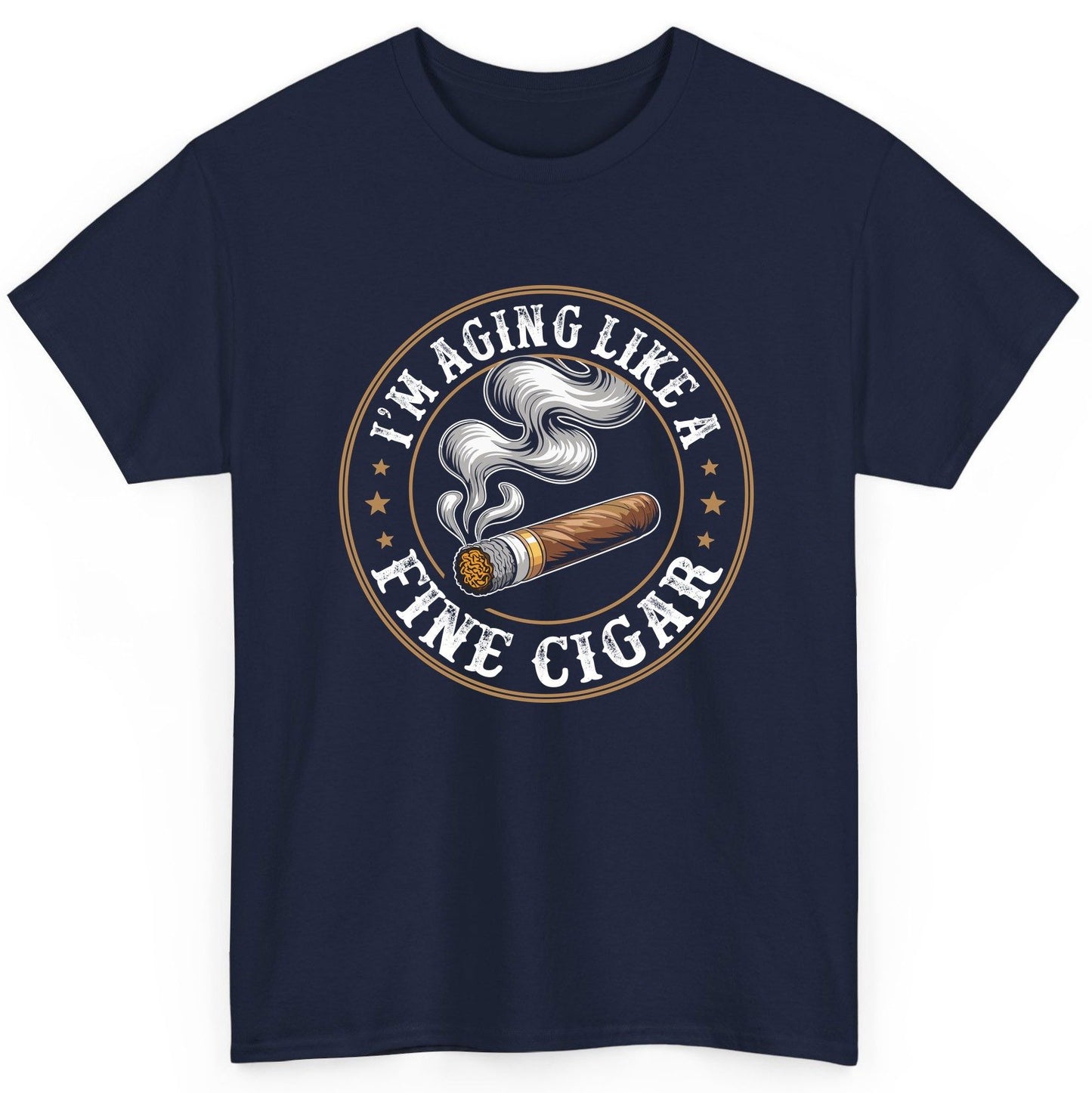 I'm Aging Like a Fine Cigar cigar smoking T-Shirt Navy product mockup