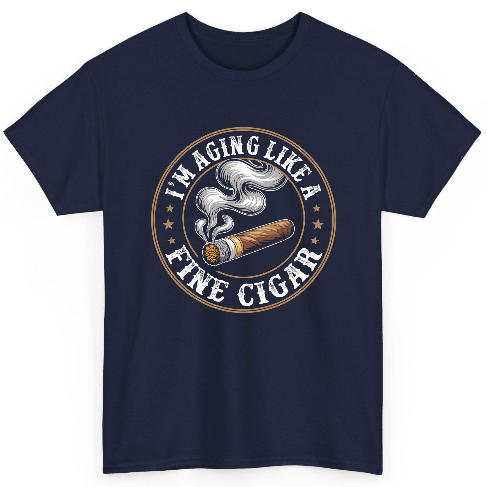 I'm Aging Like a Fine Cigar cigar smoking T-Shirt Navy product mockup