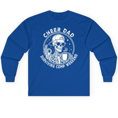 Cheer Dad Surviving Comp Weekend cheer dad Long Sleeve Tee Royal product mockup