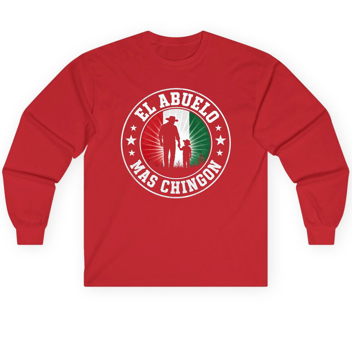 El Abuelo Mas Chingon mexican grandfather Long Sleeve Tee Red product mockup