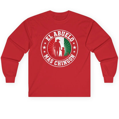 El Abuelo Mas Chingon mexican grandfather Long Sleeve Tee Red product mockup