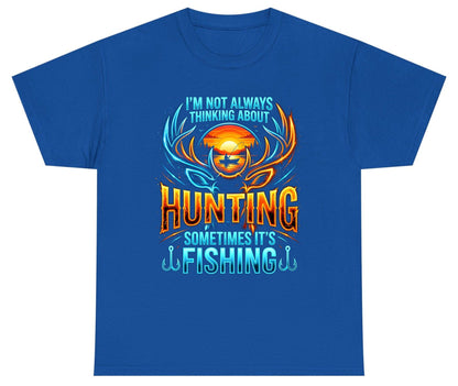 I'm Not Always Thinking About Hunting Sometimes It's Fishing hunting and fishing Youth T-Shirt Royal product mockup