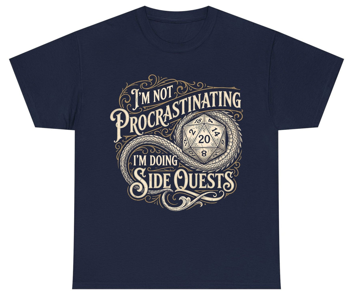I'm Not Procrastinating I'm Doing Side Quests rpg gaming Youth T-Shirt Navy product mockup