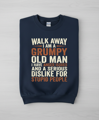 Grumpy Old Man Funny Sarcastic Saying Sweatshirt - Navy