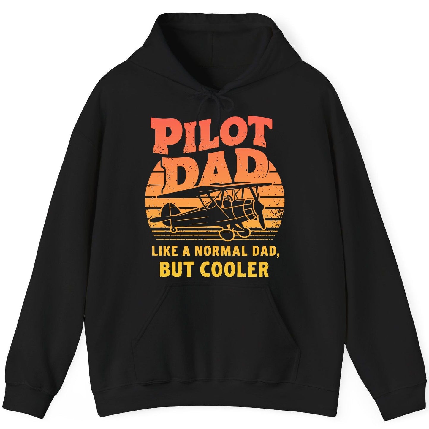 Pilot Dad Like a Normal Dad, but Cooler pilots Hoodie Black product mockup