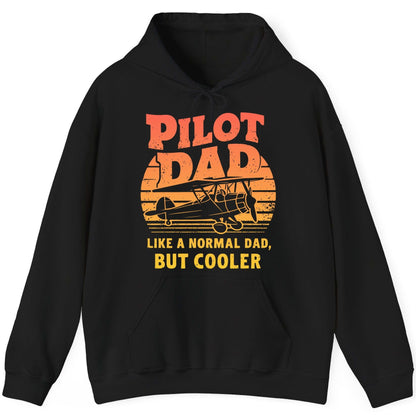 Pilot Dad Like a Normal Dad, but Cooler pilots Hoodie Black product mockup