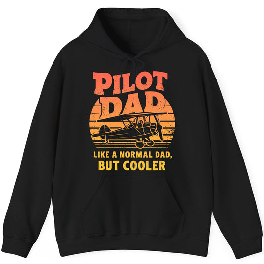 Pilot Dad Like a Normal Dad, but Cooler pilots Hoodie Black product mockup