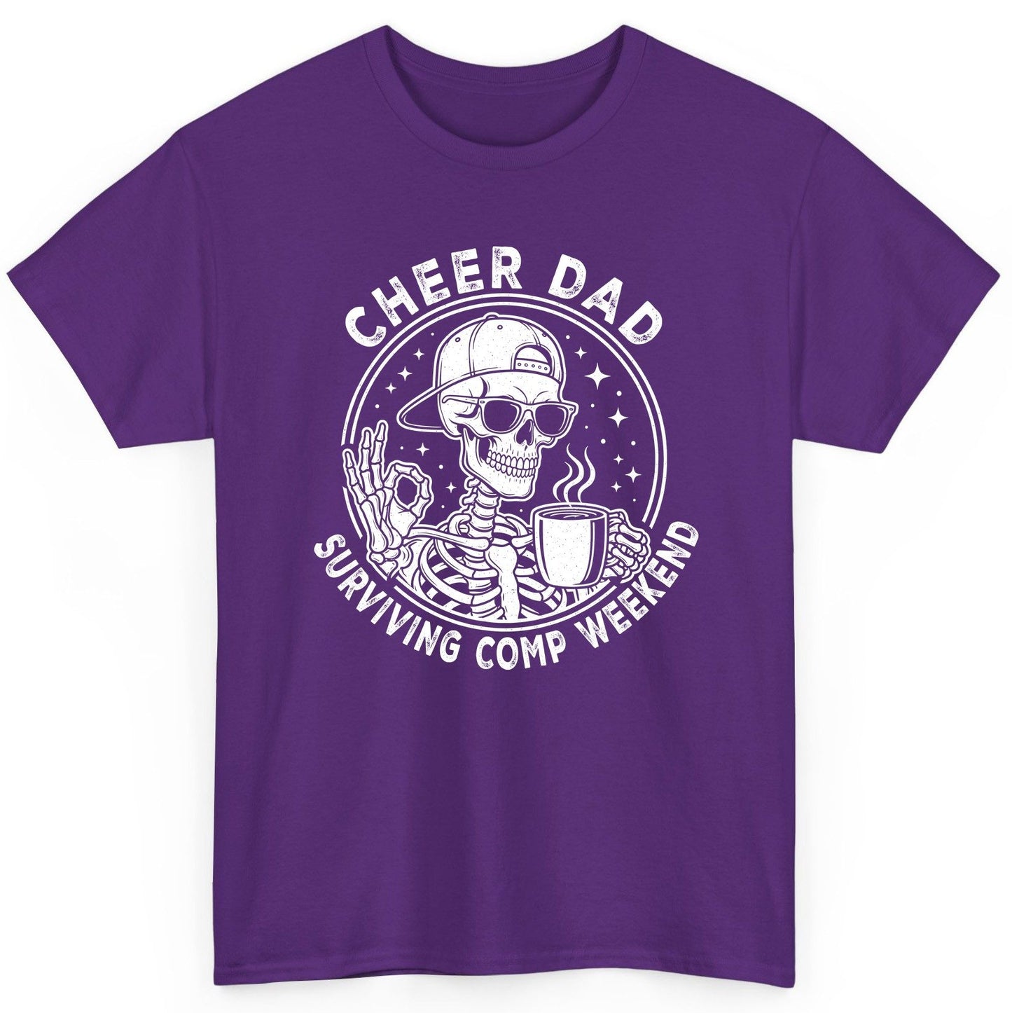 Cheer Dad Surviving Comp Weekend cheer dad T-Shirt Purple product mockup