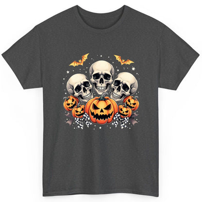 Skulls and Pumpkins Halloween Halloween T-Shirt Dark Heather product mockup