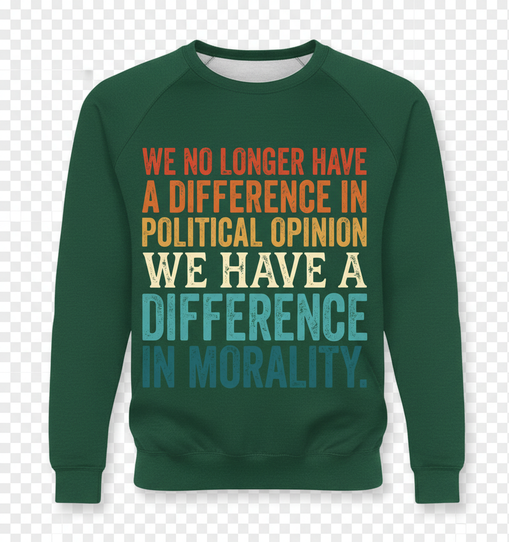 Difference In Morality Political Quote Sweatshirt - Forest Green