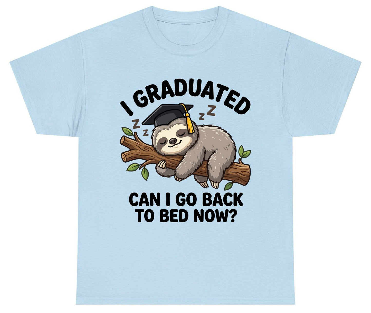 I Graduated Funny Sloth Youth T-Shirt - product mockup - Light Blue
