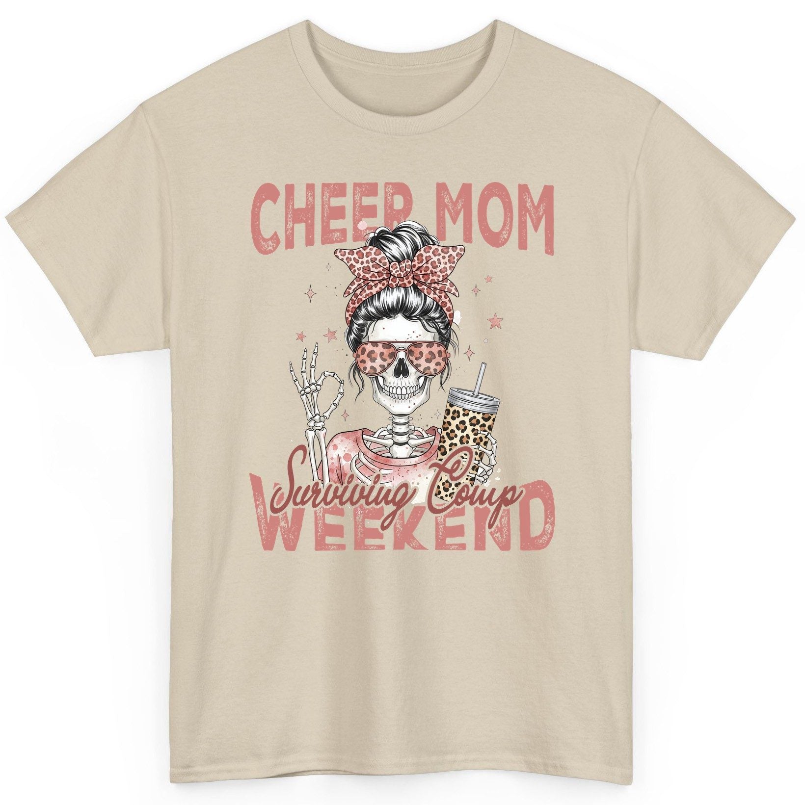 Cheer Mom Surviving Comp Weekend cheer mom T-Shirt Sand product mockup