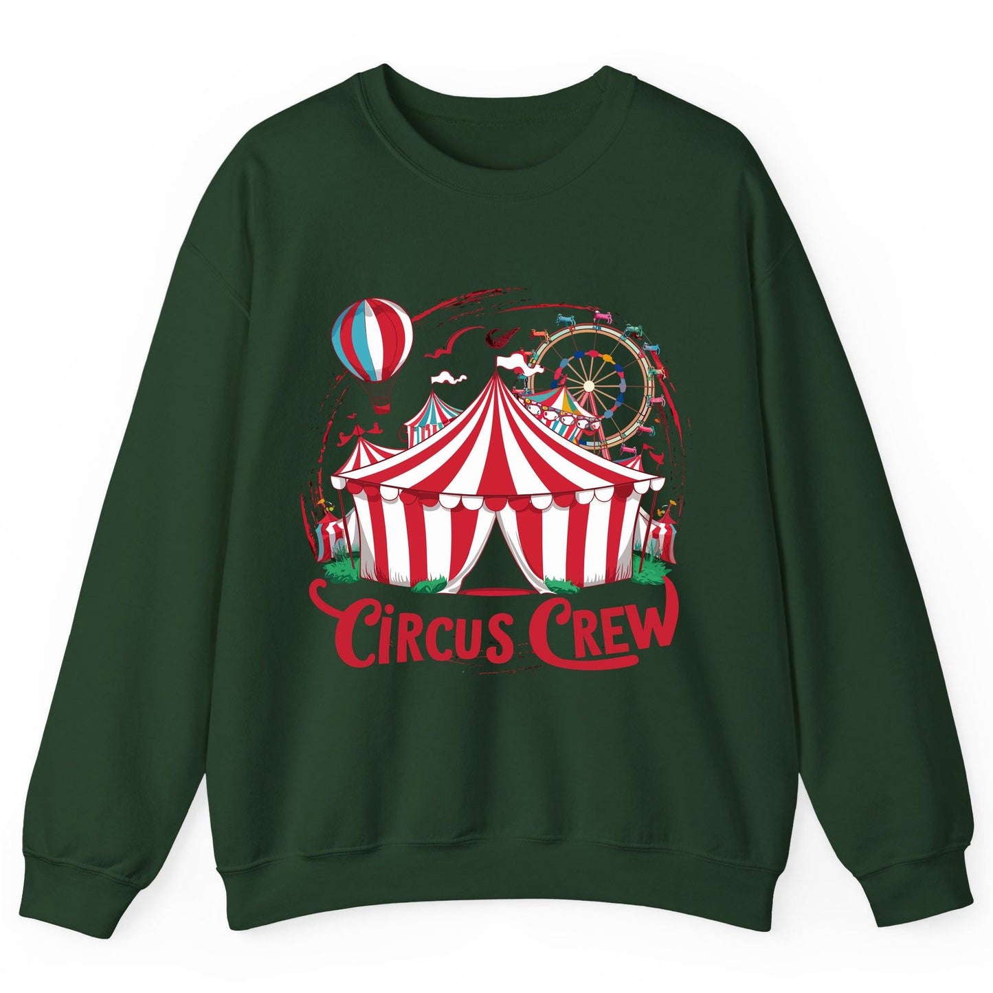 Circus Crew circus Sweatshirt Forest Green product mockup