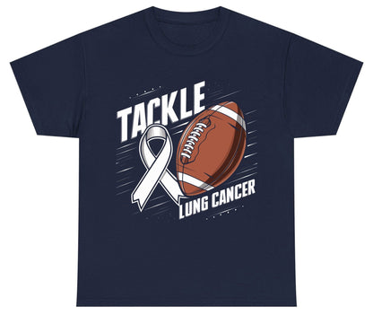 Tackle Lung Cancer lung cancer awareness Youth T-Shirt Navy product mockup